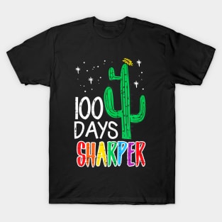 100 Days Cactus 100th Day Of School Teacher Kids T-Shirt